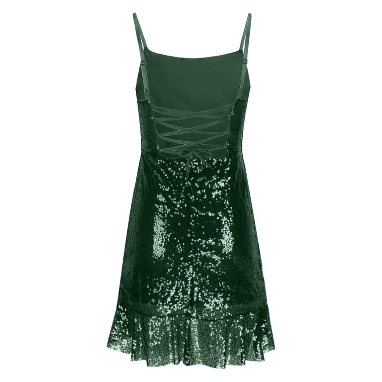 white christmas dresses Dark Green Short Sequin Homecoming Dress main image 1
