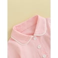 thumbnail image 6 of Elippeo Baby Girl Pajamas 18M 2Y 3Y 4Y 5Y 6Y Long Sleeve Lapel Ruffle Hem Buttons Red Tops + Pants Suit, 6 of 10