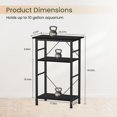 thumbnail image 3 of 5-10 Gallon Aquarium Stand, 3 Tier Fish Tank Stand with Storage, Fish Tank Stand with Metal Frame, Reptile Turtle Tank Stand for Home Office, 20.47" x 11.02" x 30.52", Black, 3 of 7