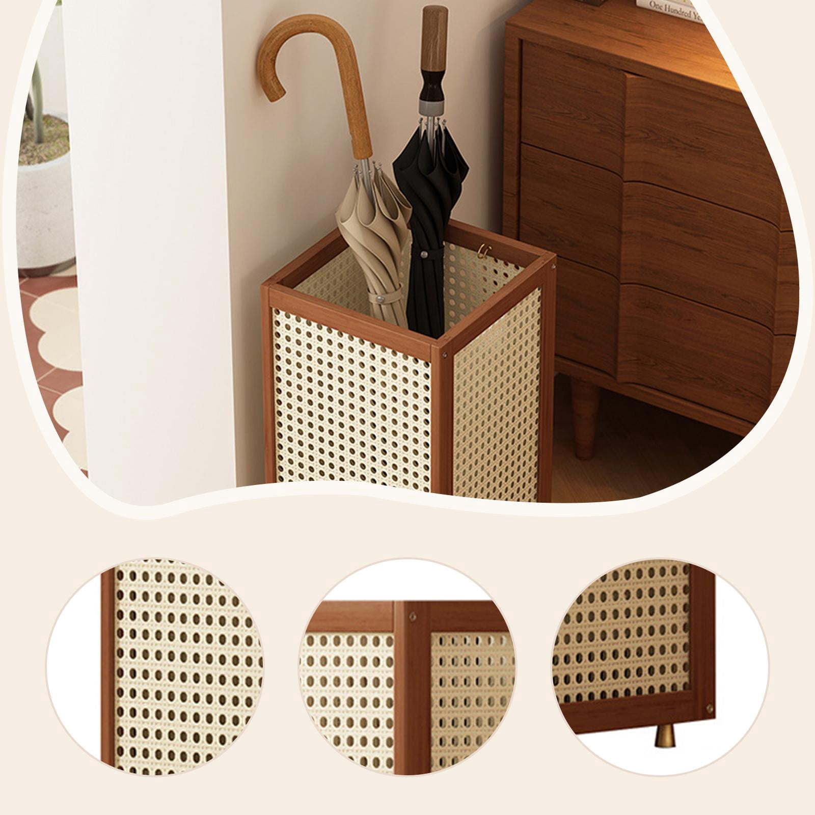 CoudarTitie Umbrella Holder Breathable Decorative Organizer for Farmhouse Entryway Hotel Brown
