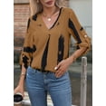 thumbnail image 5 of European and American Abstract Art Printed Shirt Women'S Long Sleeved Shirt Women'S Clothing Khaki S, 5 of 6