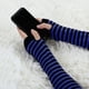 thumbnail image 4 of Guantes de punto sin dedos uxcell estampado de rayas para mujer One Size, 4 of 6