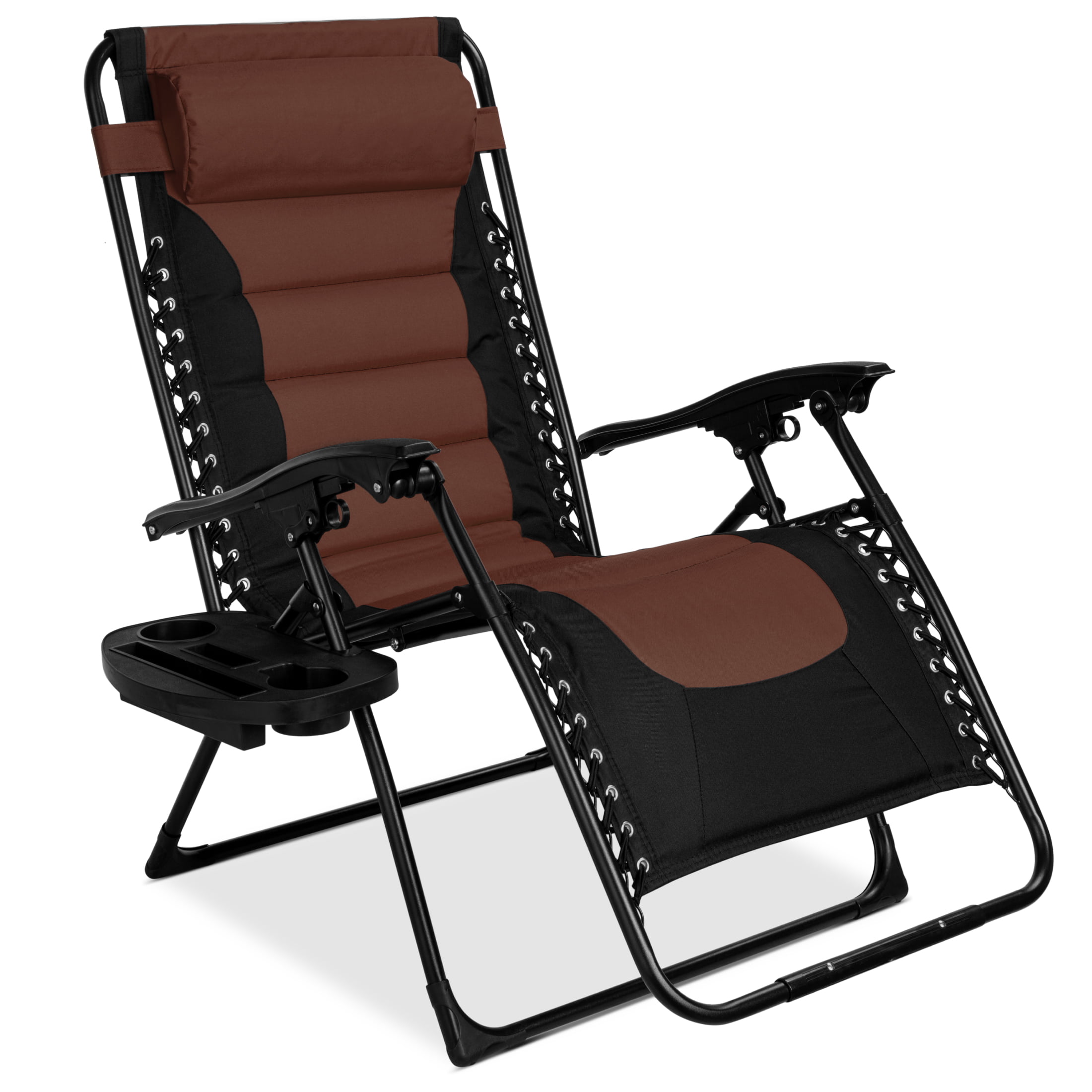 Zero Gravity Folding Lounge Beach Chair Flower Design Heavy Duty Square Frame 