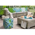 thumbnail image 2 of Joita Home FLORAL DELIGHT Blue Indoor/Outdoor Pouf - Zipper Cover Only - 17 x 17 x 17 Cube, 2 of 2