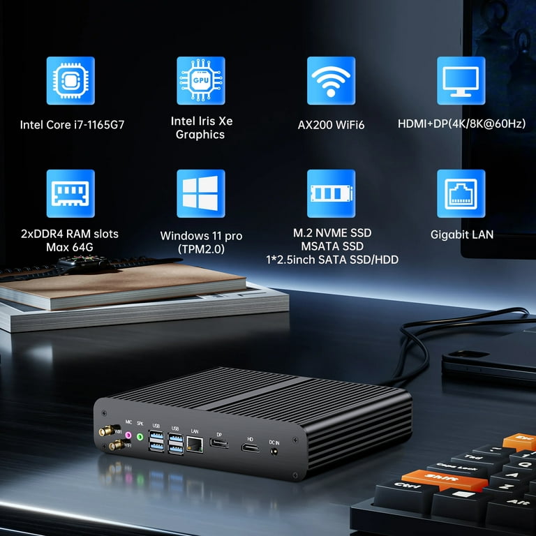 KINUPUTE Mini PC with i7-1165G7, 32G DDR4, 1T SSD, Windows 11 Pro