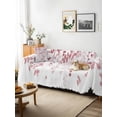 thumbnail image 3 of Pink Leaves Sofa Covers for 2-3 Cushion Couch L-Shaped Sectional, Summer Botanical Washable Sofa Covers Slipcover for Living Room Furniture, Couch Cover Blanket 71"x134", 3 of 9