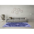 thumbnail image 3 of Ahgly Company Machine Washable Indoor Round Medallion Blue Traditional Area Rugs, 3' Round, 3 of 4
