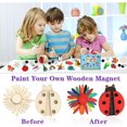 thumbnail image 5 of 36 Pcs Wooden Magnets, DIY Creativity Art Craft Supplies Painting Kit for Kids Party Favors, Decorate Your Own Painting Gift for Ages 4-8 8-12, Birthday Easter Gifts Basket Goodie Bag Stuffers, 5 of 7