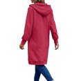 thumbnail image 4 of Wowcloth Women's Solid Color Hooded Jacket with Zipper Pockets and Drawstring, Long Sleeve Casual Fashion Outerwear for Daily Wear, 4 of 6
