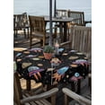 thumbnail image 2 of Outdoor Tablecloth with Umbrella Hole for Patio/Picnic/Party/Camping, Cute Black Space Waterproof Table Cloth Round Cover Washable, Star Cartoon Spaceship Planet (Dia 54"), 2 of 8