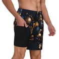thumbnail image 2 of Fotbe Elegant Golden Blue Ornaments Men’s Swim Trunks Quick Dry Swim Shorts Board Shorts with Mesh Lining-X-Large, 2 of 9