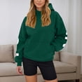thumbnail image 6 of Tiweut Hoodies for Womens Hoodies Elegant Hooded Long Sleeve Letter Print Sweatshirt Basic Sweatshirt with Hood Relaxed Fit Tops Dark Green2,XL, 6 of 7