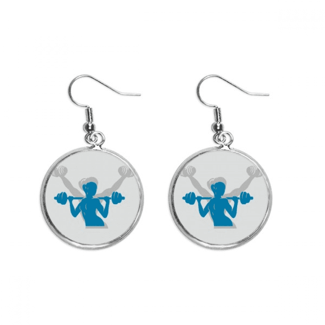 Levantando pesas, gimiendo. Pendientes pendientes de plata colgantes joyas señora Unbranded M