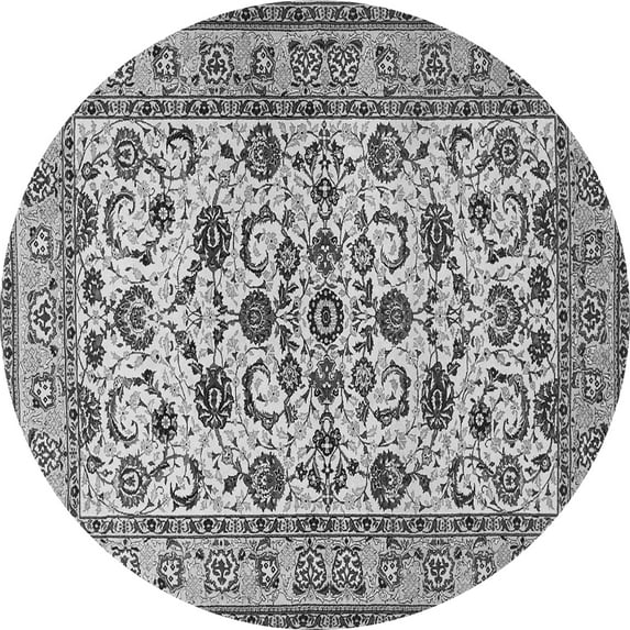 Ahgly Company Indoor Round Persian Gray Traditional Area Rugs, 7' Round