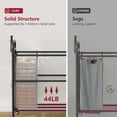 thumbnail image 6 of Laundry Sorter with Hanging Bar, 2 Section Laundry Hamper with Lockable Wheels and Removable Bag, Black & Gray, 6 of 8