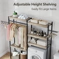 thumbnail image 3 of 5-Tier Wood Over The Washer and Dryer Storage Shelf- Laundry Room Organization Space Saving Laundry Drying Clothes Racks Heavy Duty Adjustable Height Bathroom Shelf for Home Decor 59"L*12"D*74"H, 3 of 9