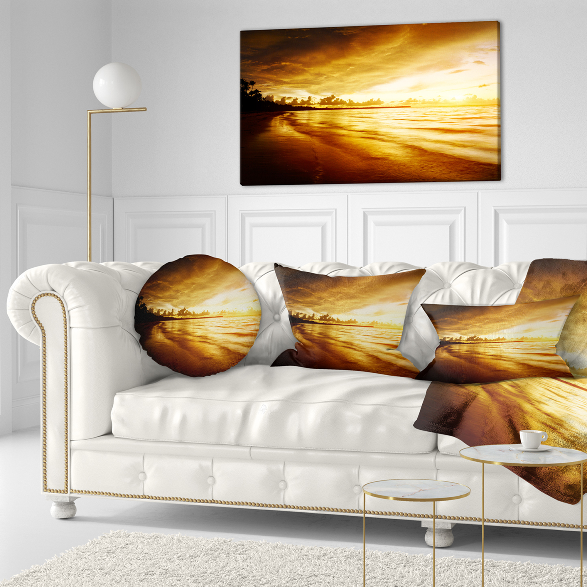 Designart 12" x 20" Sea & Shore Polyester Throw Pillow