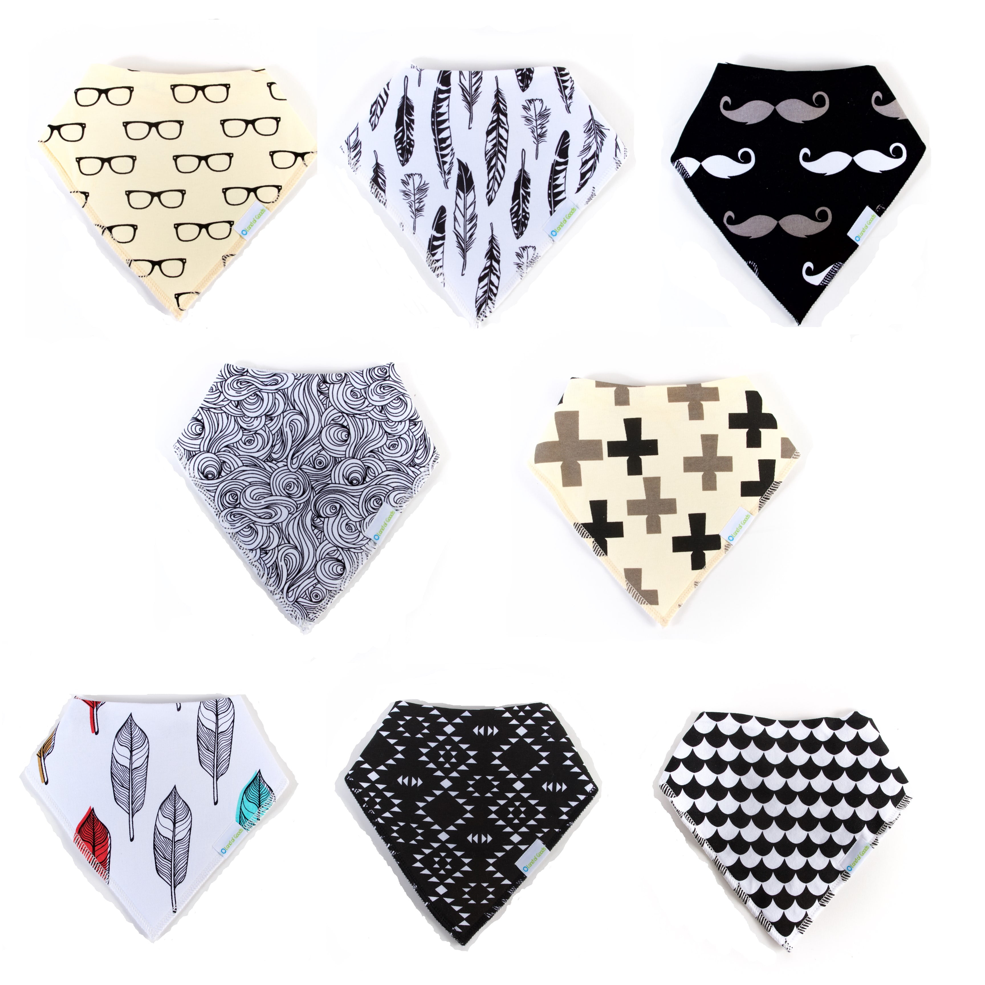 Baby Bandana Bib Drool Set for Teething and Feeding-(Pack of 8) 'Mayson's Closet'