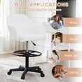thumbnail image 5 of VECELO Office Desk Chair with Armrest and Wheels, Modern PU Leather Height Adjustable Task Chairs, 360° Rolling Swivel Computer Chair, White, 5 of 11