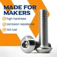 thumbnail image 3 of M6-1.0 x 30mm Button Head Socket Cap Screws Metric, Passivated 18-8 Stainless Steel, Allen Socket Drive, Full Thread, Machine Thread, 25 PCS, 3 of 7