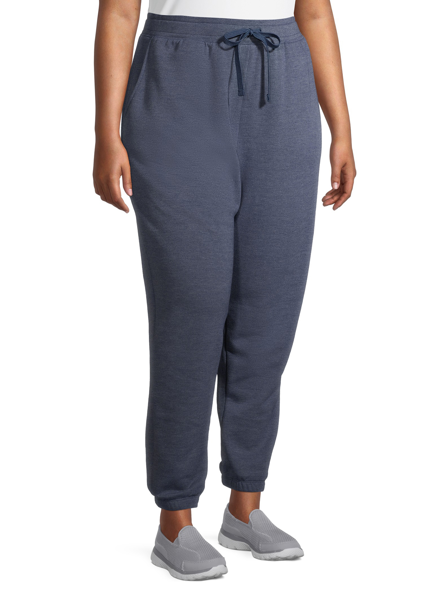 Terra & Sky Women's Plus Size Cotton Blend Fleece Sweatpants, 3-Pack 