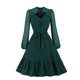 thumbnail image 1 of Vintage Women Ladies Polka Dot Long Sleeve Lace Up Casual Ruffle A-line Dress, 1 of 5