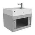 thumbnail image 4 of Amazon 36" Gray Wood Floating Vanity with White Top and Brushed Nickel Trim, 4 of 10