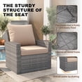 thumbnail image 4 of UDPATIO Wicker Patio Furniture Set, Gray PE Rattan Patio Sofa Set with Coffee Table, Multi-person Outdoor Sectional Sets for Balcony, Backyard, Beige, 4 of 8