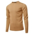 thumbnail image 1 of FashionOutfit Men's Solid Long Sleeve Crew Neck Pullover Knit Sweater, 1 of 1
