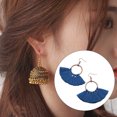 thumbnail image 4 of Sonducket 1 par de pendientes de borla bohemios llamativos, estilo Vintage, gotas para las orejas, accesorio de moda para el Día de San Valentín, Ropa, zapatos y accesorios Miscelánea azul zafiro Sonducket AP009556-09B, 4 of 6