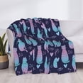 thumbnail image 3 of Uemuo Silhouette Cats Printed Throw Blanket for Couch, Fluffy Fuzzy Blankets for Bed, Sofa, Cozy Flannel Faux Fur Blanket-40"x30", 3 of 6