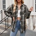 thumbnail image 4 of Ctreela Oversized Flannels Plaid Shirts for Women Classic Buffalo Plaid Long Sleeve Button Down Shirts Loose Fit Boyfriend Blouse Tops, 4 of 5