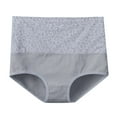 thumbnail image 4 of AWZXDE Womens High Waist Lace Trim Solid Color Breathable Plus Size Wide Band Triangle Briefs Plus Size Underwear For Women Grey, 4 of 5
