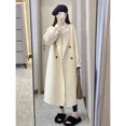 thumbnail image 2 of White Woolen Jacket For Women 2024 New Style Petite Korean Version Overcoat Explosion Model V-Neck Regular Type China Origin Camel 6088 (version) S (less than 42.50kg), 2 of 5