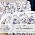 thumbnail image 7 of Jessy Home Queen Floral Quilt Lightweight Purple Butterfly Bedding Tulip Bedspread Coverlet, 7 of 7