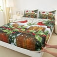 thumbnail image 3 of Feelyou Red Robin Queen Sheet Sets, Christmas Snowflake Flat Sheet, Rustic Cabin Farmhosue Queen Fitted Sheet, Breathable Home Decor, 4pcs, 3 of 7
