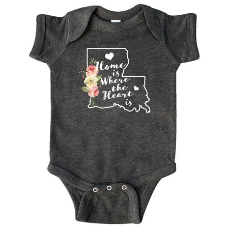 

Inktastic Louisiana Home is Where the Heart is with Watercolor Floral Gift Baby Boy or Baby Girl Bodysuit