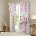 thumbnail image 3 of Castle Fairy Pink Christmas Snowflake Boy Girl Curtains Pack Of 2 (42X84 Each),Geometric Stripes Curtains Blackout,Xmas Festival Theme Bedroom Curtains,Super Cozy Room Decor, 3 of 6