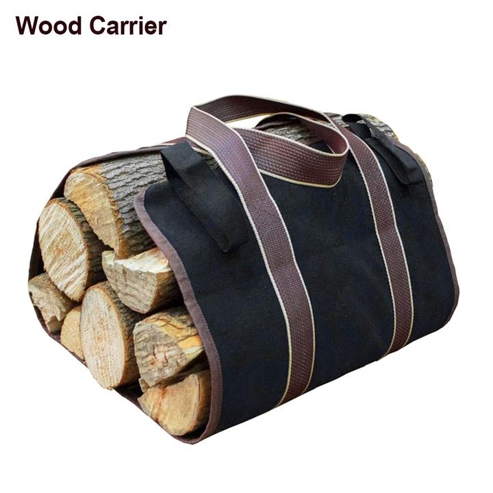 Bite Teddy Large Dogs Large Canvas Logs Carrier Landman Fire Wood Indoor Firewood Rack Totes for