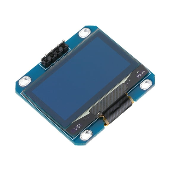 1.3inch LCD Screen Module with Soldered 4 Pins 128x64 Resolution I2C IIC Communication Display,Blue Display Color