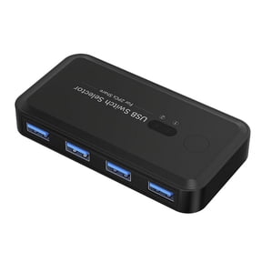 USB 3.0 KVM Switcher Selector KVM Hub Docking Station 2 Computer Share Printer Keyboard Laptop PC Desktop Accessories,1 x printer hub 2 x USB cables 1 x USB to Type C cable 1 x English manual,Black
