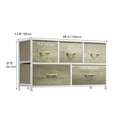 thumbnail image 2 of Uforic 5-Drawer Fabric Dresser for Adults, Storage Tower with Steel Frame & Wood Top, Oak Grain, 2 of 5
