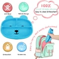 thumbnail image 4 of Silicone Grip Dish, Suction Plate, Divided Plate, Baby Toddler Plate, BPA Free, Microwave Dishwasher Safe-Bear Blue, 4 of 6