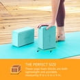 thumbnail image 3 of Sol Living Yoga Blocks 2 Pack High Density EVA Foam Yoga Cushion Stretching Pilates Meditation Exercise Equipment Support Deepen Poses Odor Free Non Slip Yoga Accessories - 4" x 6" x 9"- Turquoise, 3 of 9