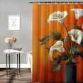 thumbnail image 2 of Creowell Flowers Vase Digital Painting Pretty Shower Curtain Bathroom Decor 100% Polyester Fiber Bathroom Shower Curtain Set Home Bathroom Curtain Decoration with Hooks 69x72, 2 of 7