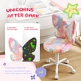thumbnail image 5 of Adorable Butterfly Kids Desk Chair - Comfy Swivel Computer Chair for Girls Room, Fluffy Kids Office Chair for Reading & Vanity,Luminous, 5 of 8