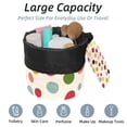 thumbnail image 2 of PhooArto Drawstring Cosmetic Bag, Barrel Shaped Portable Travel Makeup Bags, Cartoon Polka Dots Pattern Large Capacity Waterproof Multifunctional Bucket Toiletry Bag, 2 of 6