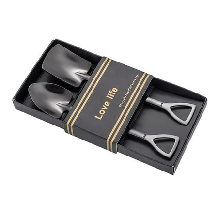 

Bellaven 1 Set Stainless Steel Spoon Set Ice Cream Spoon Cutlery Iron Catalpa Watermelon Spoon Gift Set Short Handle Shovel Coffee Spoons(Black)