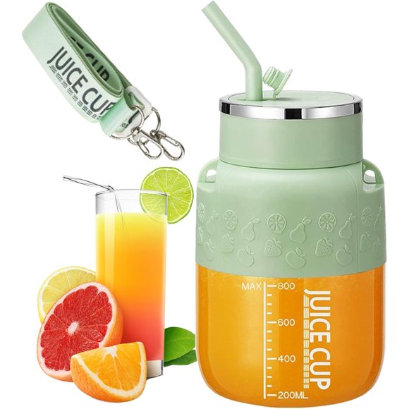 Blendgo 800 - Portable Blender for Shakes And Smoothies with 28oz Cup, Lid, Straw and Shoulder Strap, Type-C USB Rechargeable, Personal Size Blenders Bpa-Free for Gym/Travel/Kitchen (1pc Green)