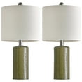 thumbnail image 4 of Oneach Modern Table Lamp Set of 2 for Living Room 20.25" Farmhouse Green Ceramic Bedside Nightstand Lamps for Bedroom, 4 of 13